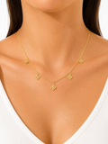 Golden Clover Charm Necklace worn by model