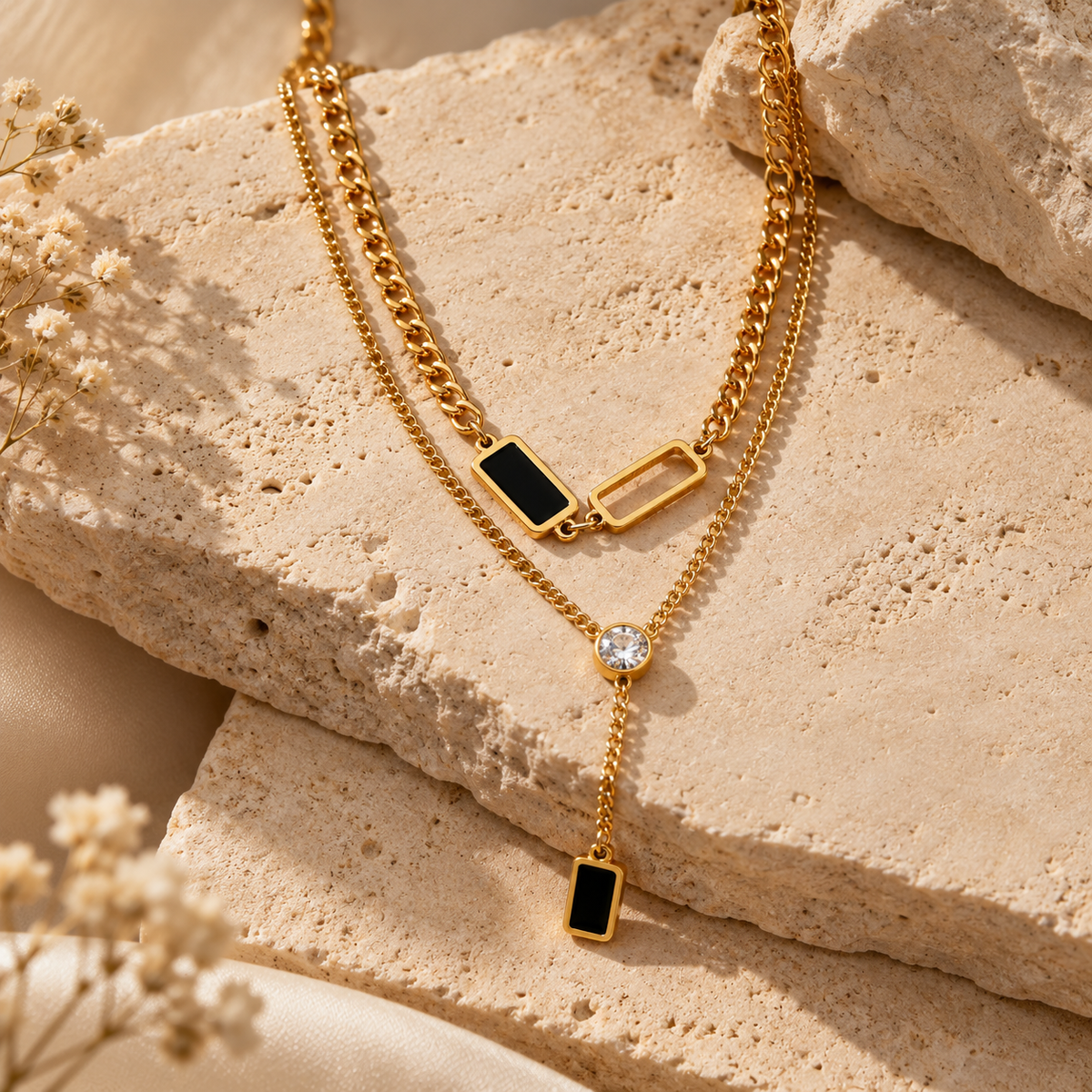 Noir Élan Layered Necklace
