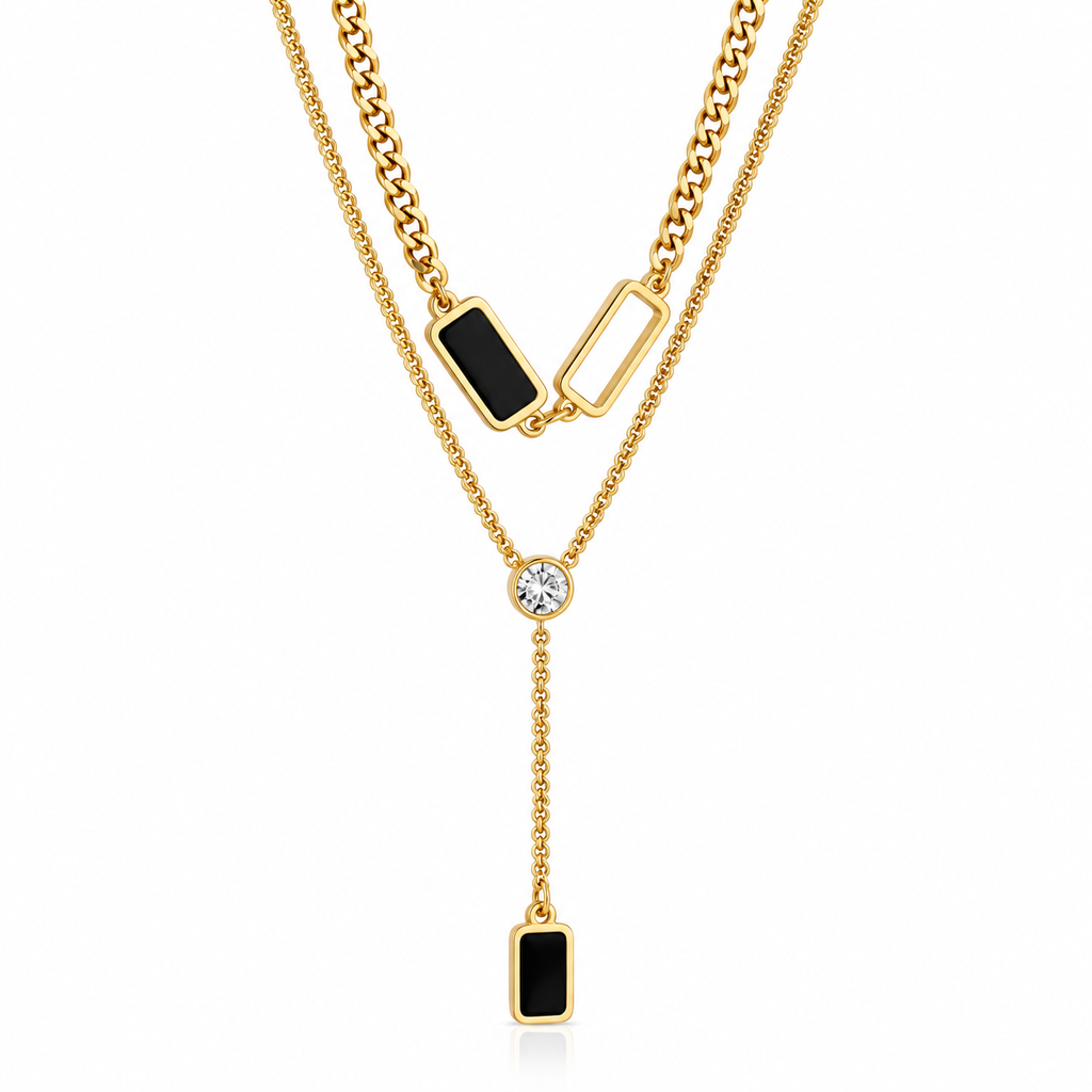 Noir Élan Layered Necklace