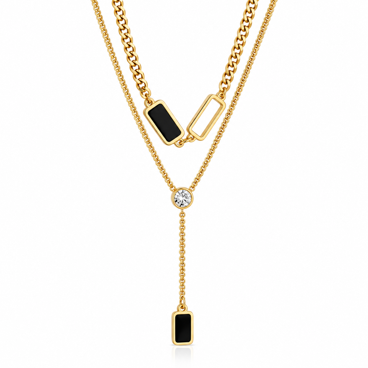 Noir Élan Layered Necklace