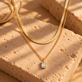 Crystal Veil Layered Necklace