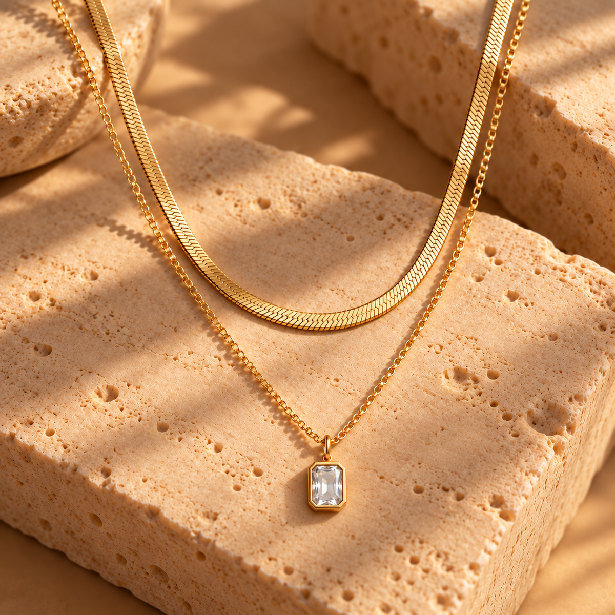 Crystal Veil Layered Necklace