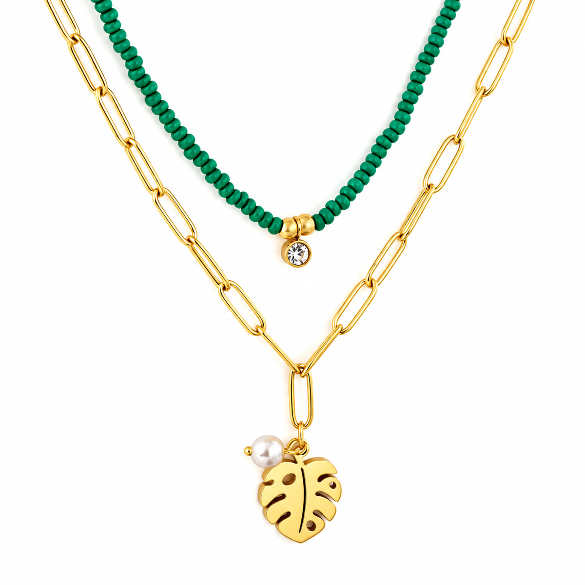 Palma Green Layered Necklace
