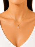 Pink Gem Bow Pendant Necklace