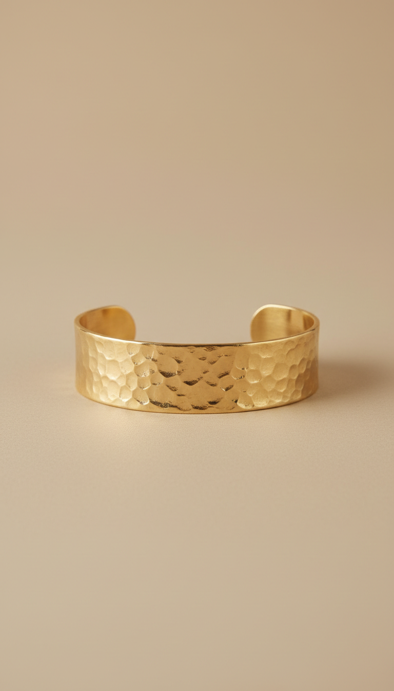Hammered Gold Cuff Bracelet